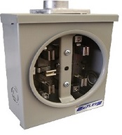 BASE PARA WATTHORÍMETRO MONOFÁSICO 5 TERMINALES 100 AMP. ALIMENTACIÓN AÉREA