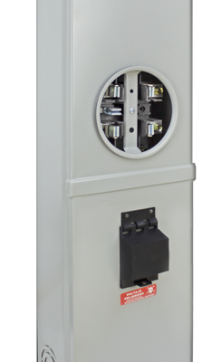 BMI-5-200A  - Base para watthorímetro monofásico 5 terminales 200 amp con espacio para interruptor principal (incluye conector roscado)