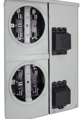 BMI-52-100QO - Base integral doble monofásico tipo QO 5 terminales c/ espacio para interruptor