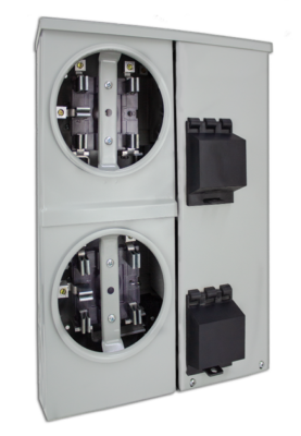 BMI-52-100S - Base integral doble monofásico 5 terminales c/ espacio  2 interruptores principales